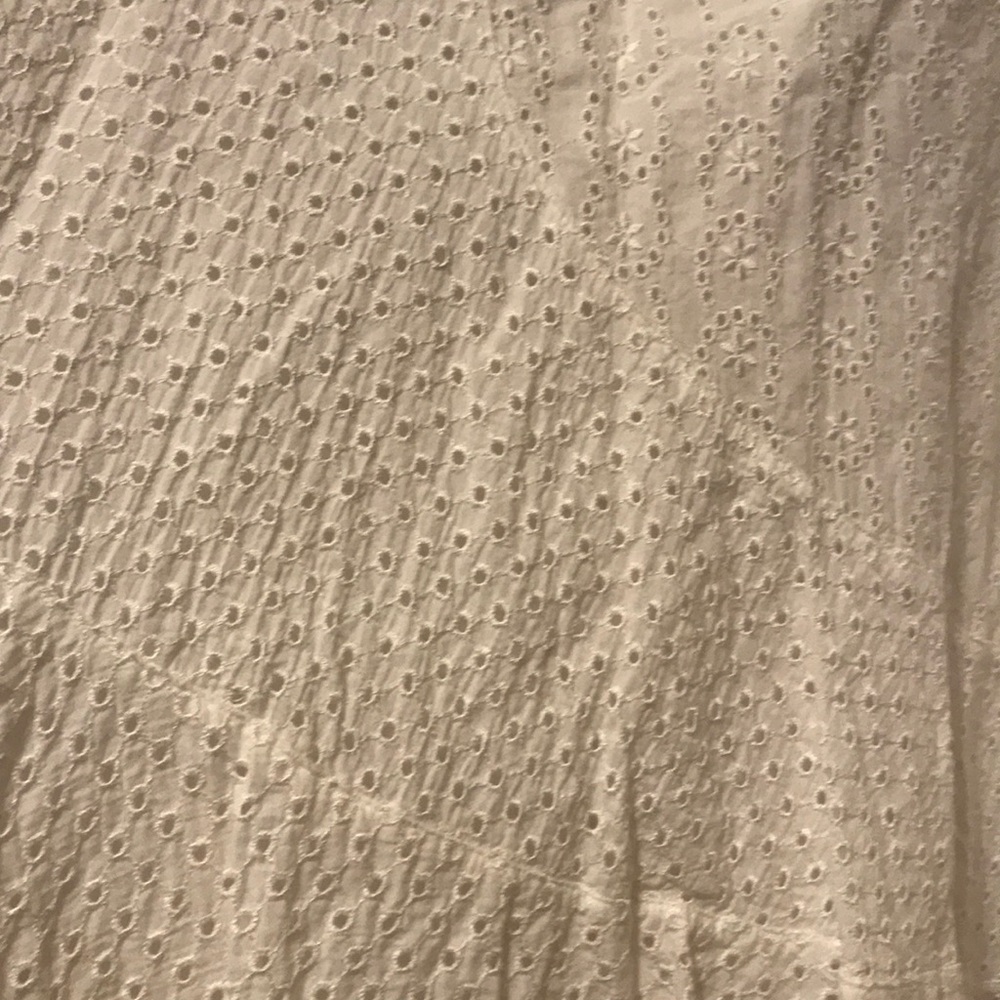 Size 2 Y2K Romantic white cotton eyelet lace ruffle asymmetrical skirt lined EUC - Picture 7 of 11